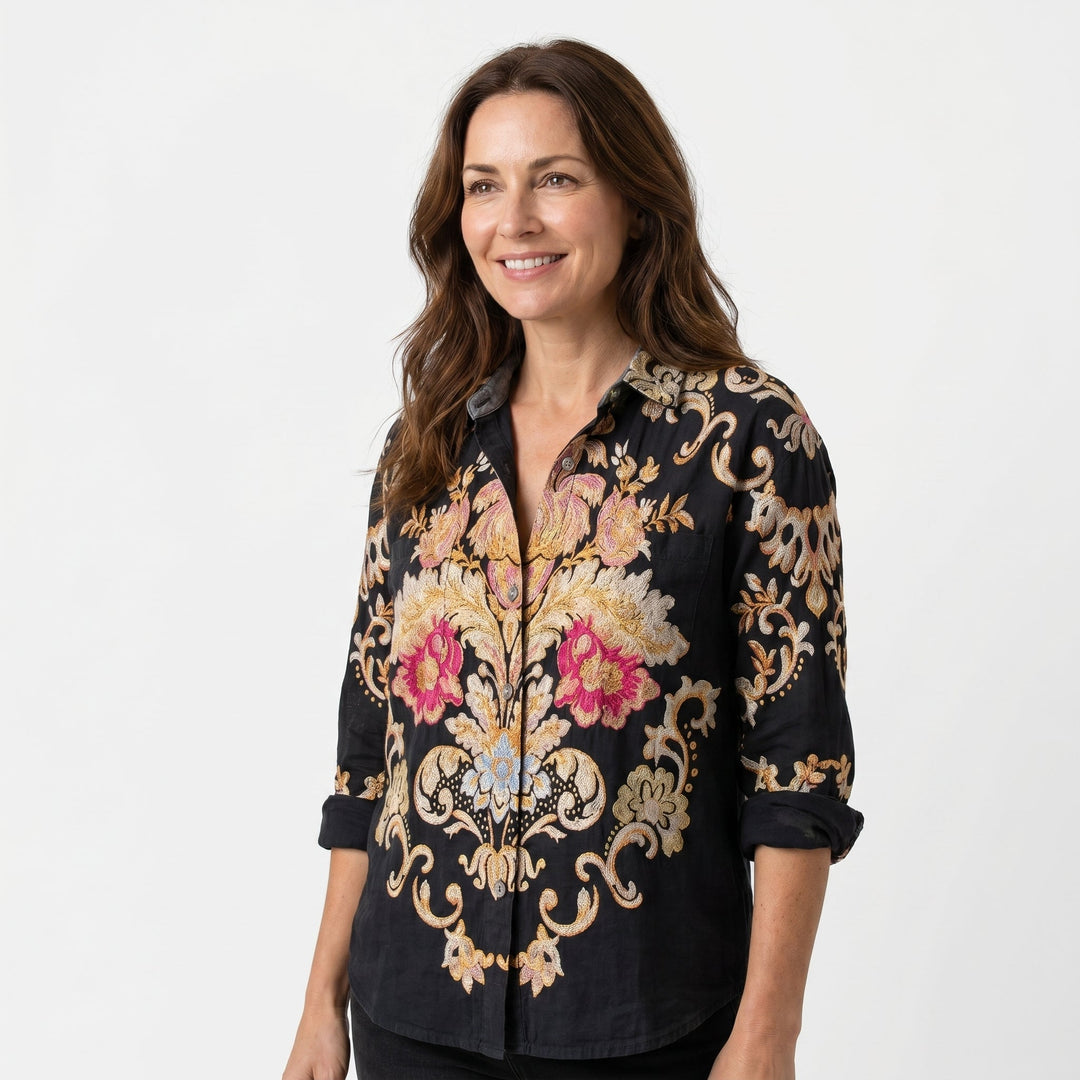 Mabel | Blouse – Vintage Bohemian, Relaxed Fit, Pointed Collar