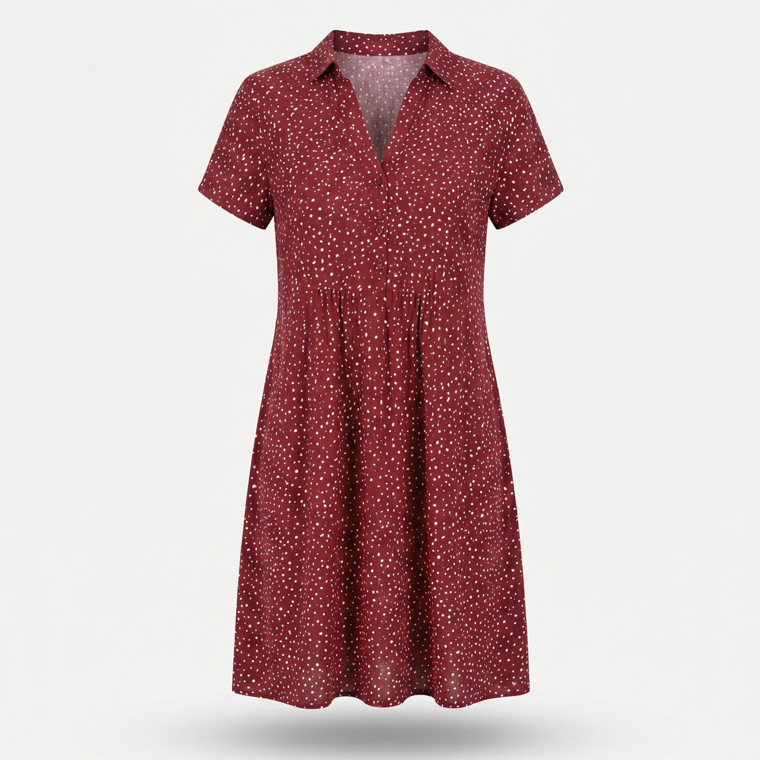 Mara | Boho Mini Dress – Relaxed Fit with V-Neckline