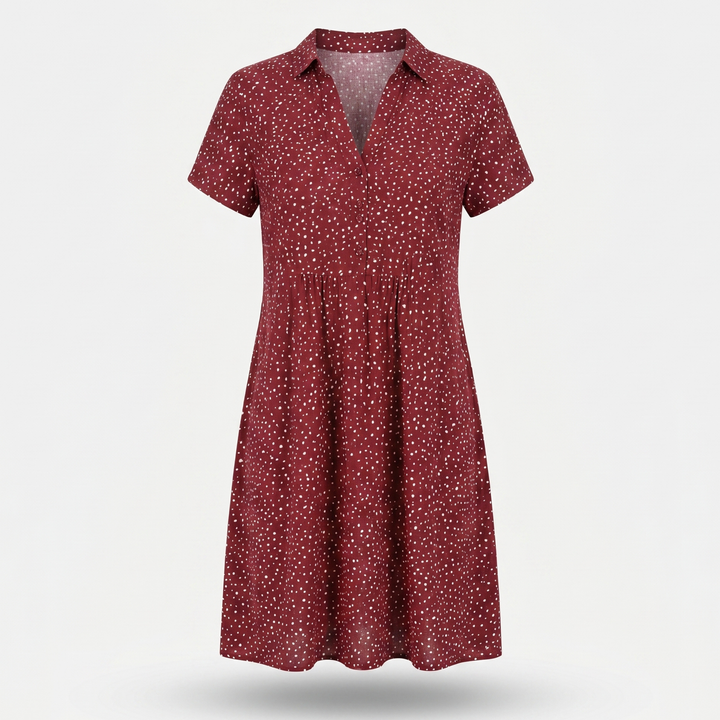 Mara | Boho Mini Dress – Relaxed Fit with V-Neckline