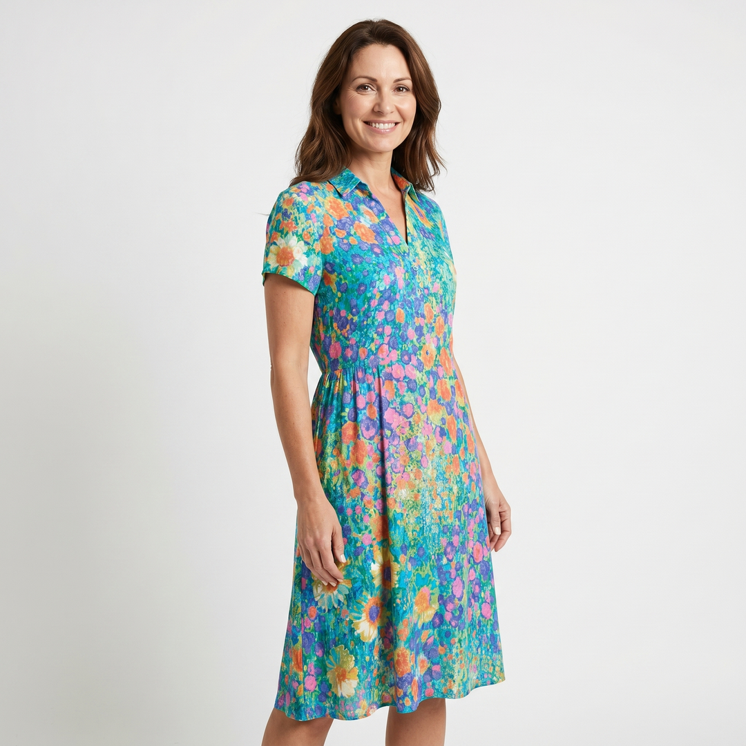 Mara | Boho Mini Dress – Relaxed Fit with V-Neckline