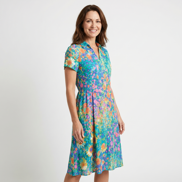 Mara | Boho Mini Dress – Relaxed Fit with V-Neckline
