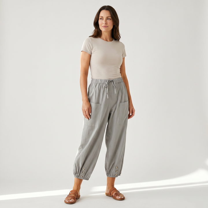 Luna | Breathable Linen Blend Cropped Capri Pants