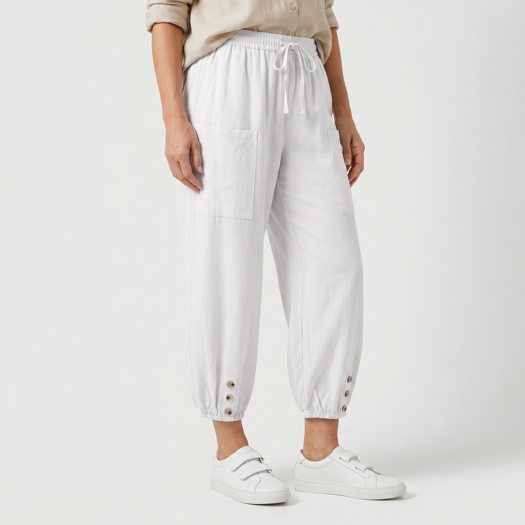 Luna | Breathable Linen Blend Cropped Capri Pants