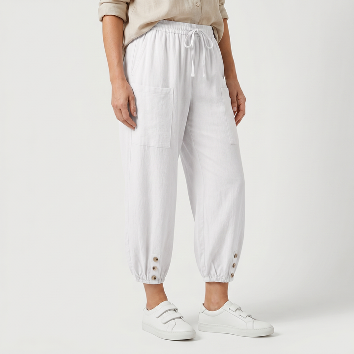 Luna | Breathable Linen Blend Cropped Capri Pants