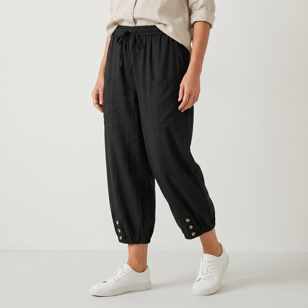 Luna | Breathable Linen Blend Cropped Capri Pants