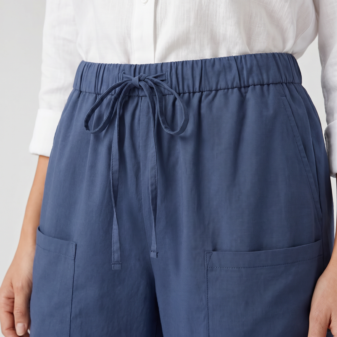 Luna | Breathable Linen Blend Cropped Capri Pants