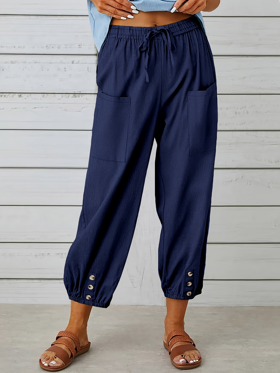 Luna | Breathable Linen Blend Cropped Capri Pants