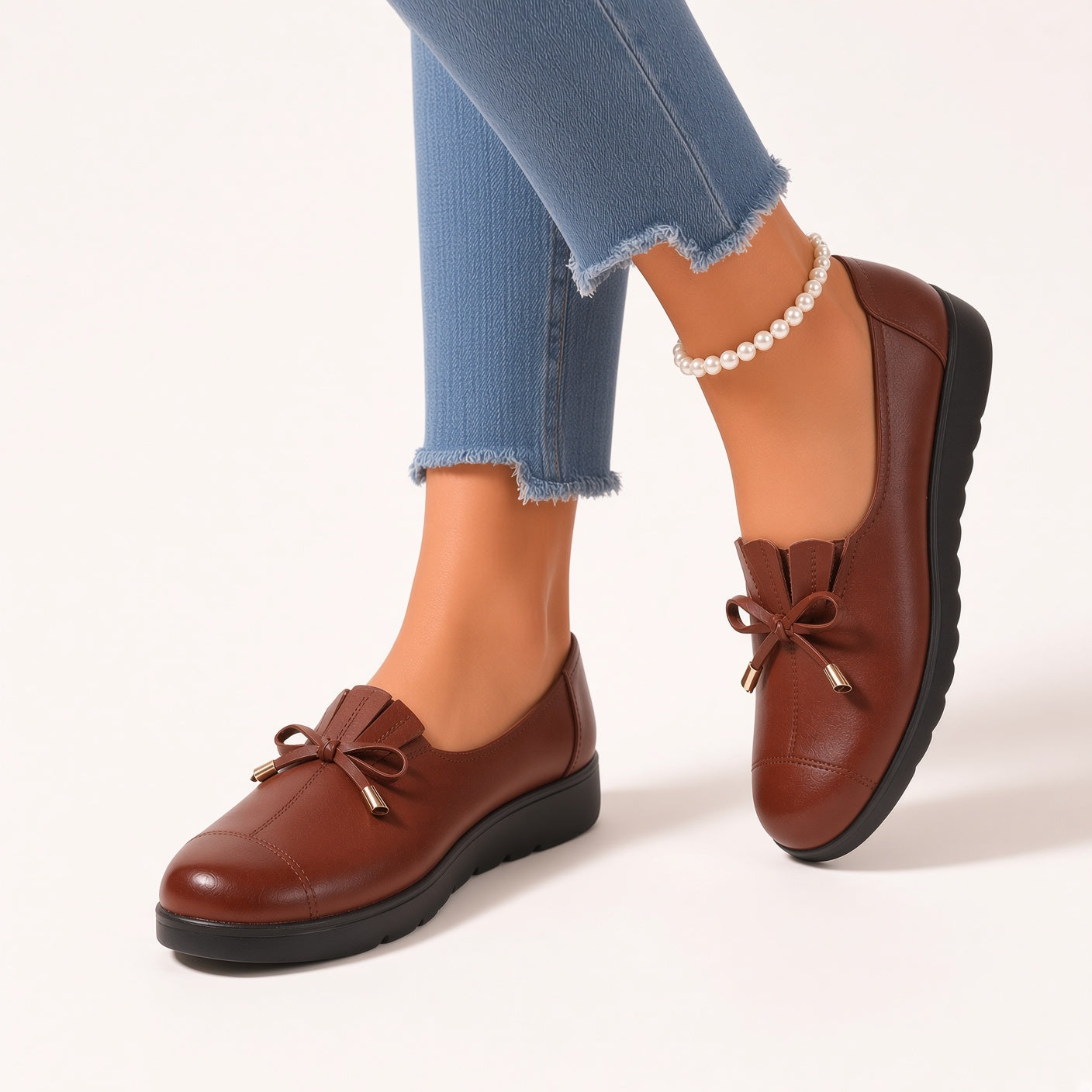 Sevrielle elegant soft loafers in brown