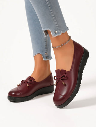 Sevrielle elegant soft loafers in burgundy