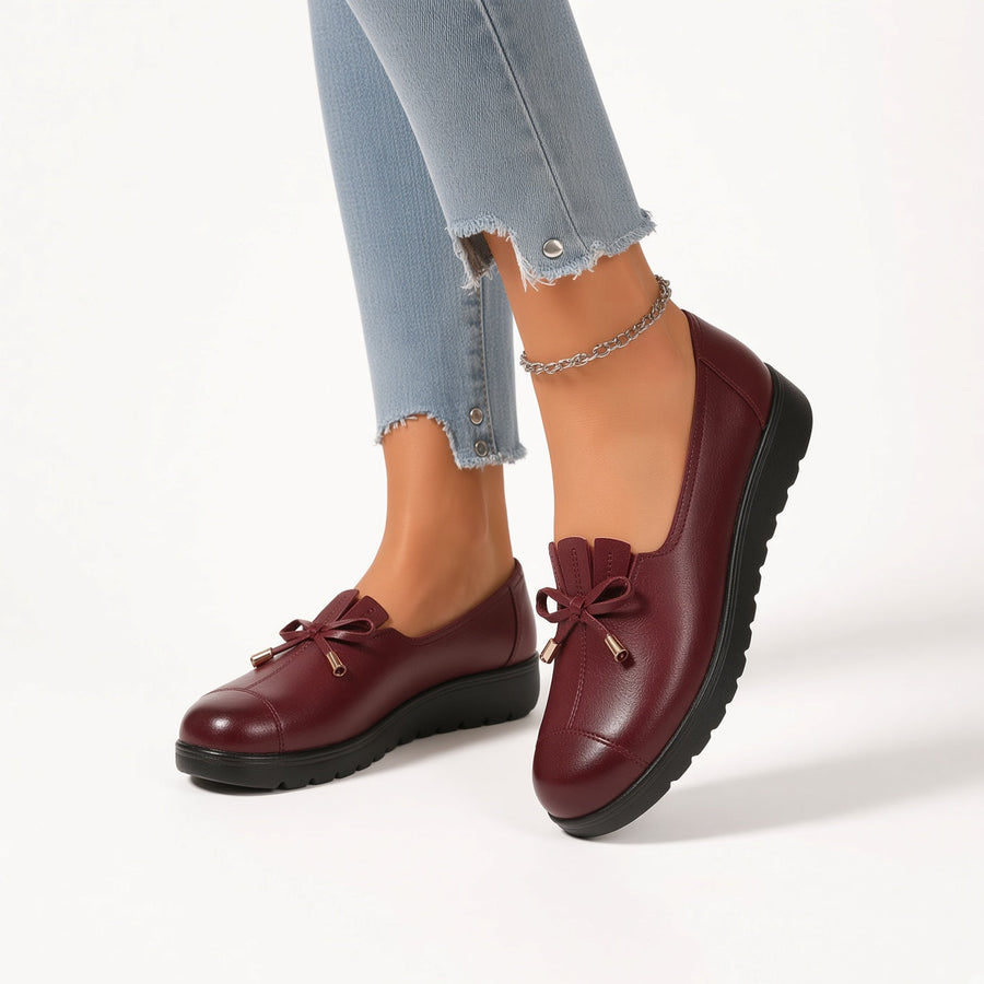Sevrielle elegant soft loafers in burgundy