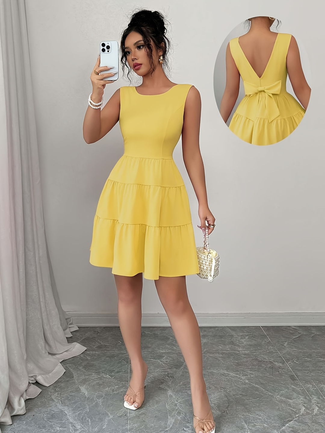 Tatiana | Mini Dress – Butter with Layered Skirt