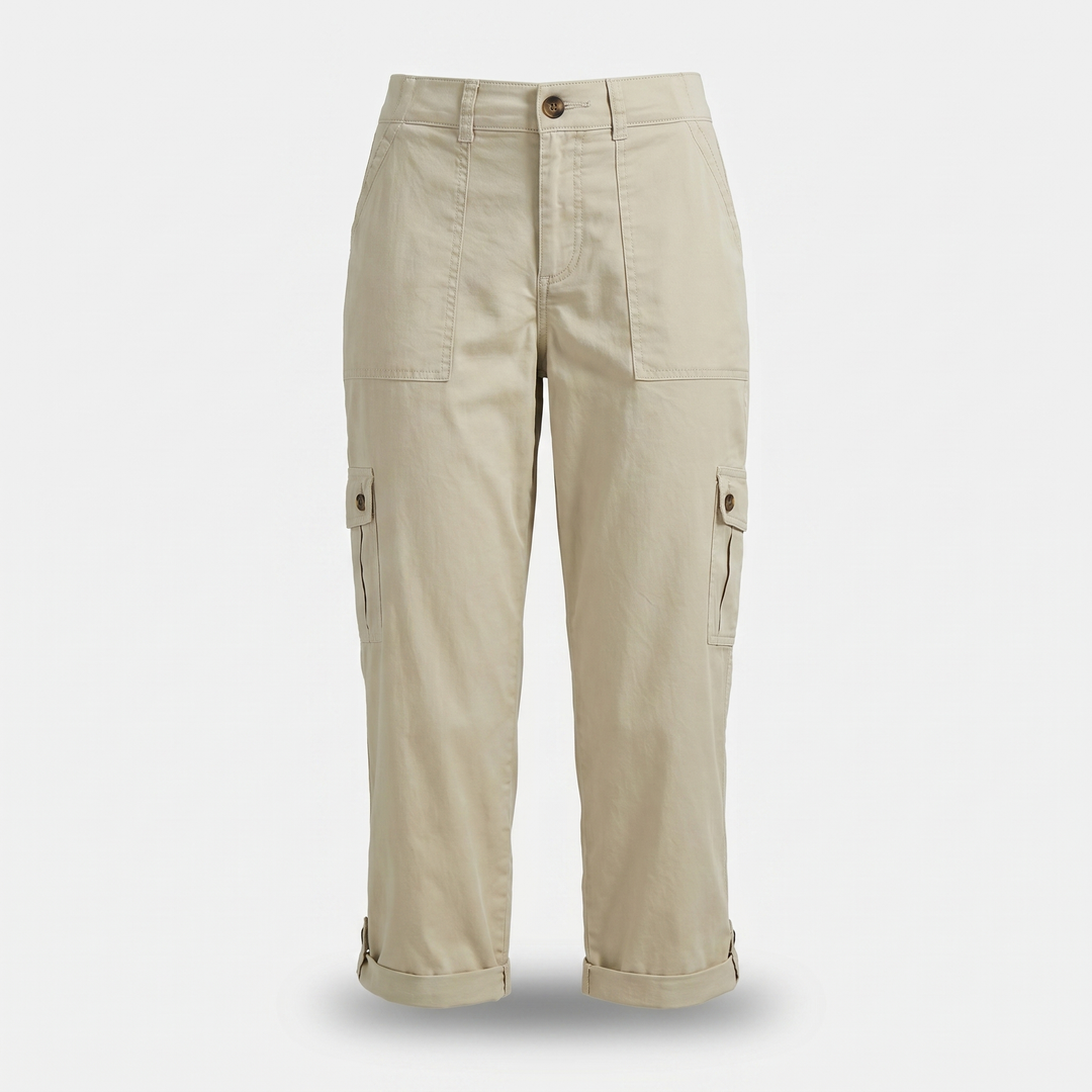 Mila | Cargo Cropped Trousers with Roll Up Hem