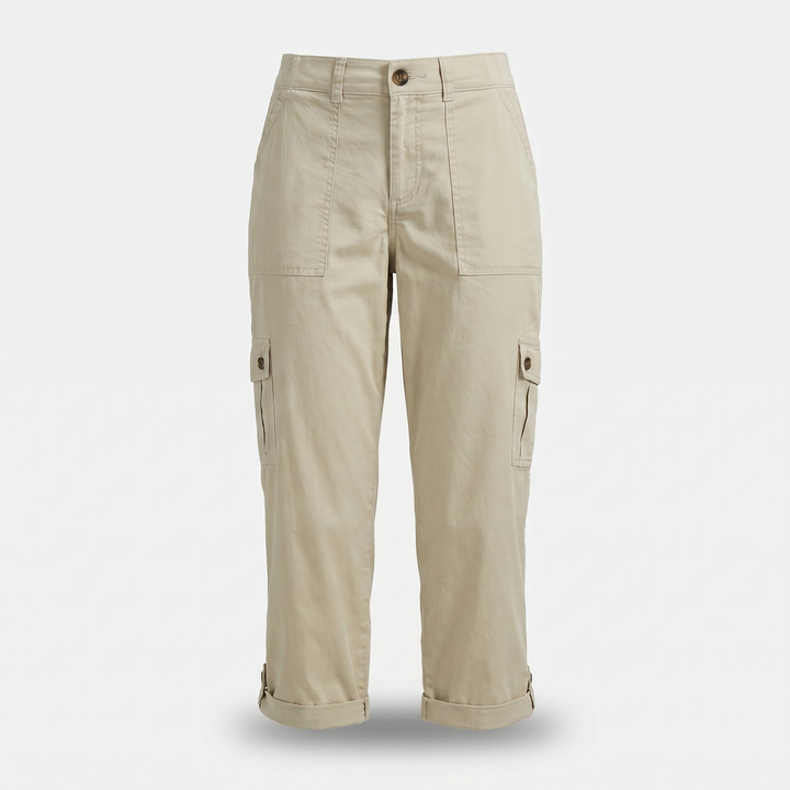 Mila | Cargo Cropped Trousers with Roll Up Hem