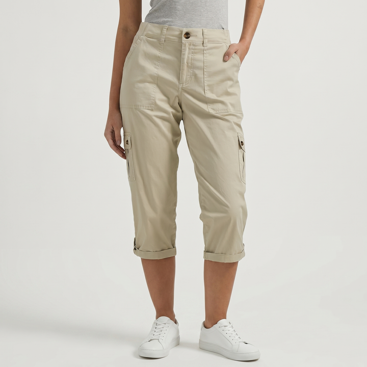 Mila | Cargo Cropped Trousers with Roll Up Hem