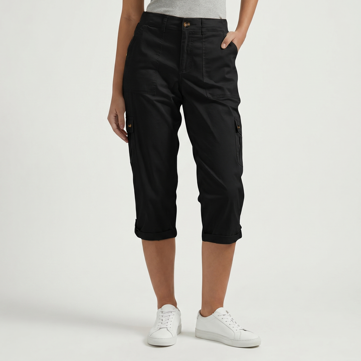 Mila | Cargo Cropped Trousers with Roll Up Hem