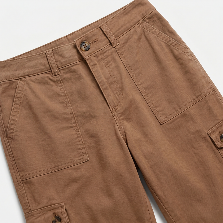 Mila | Cargo Cropped Trousers with Roll Up Hem
