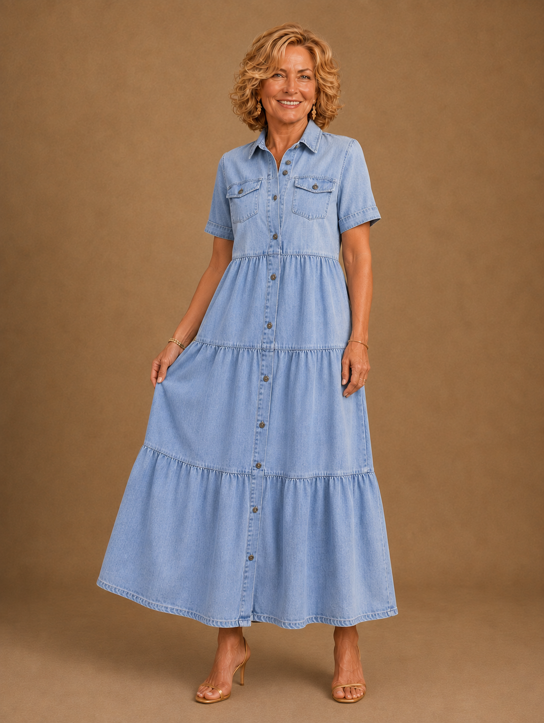 ELIZABETH | BUTTON-FRONT MIDI DRESS