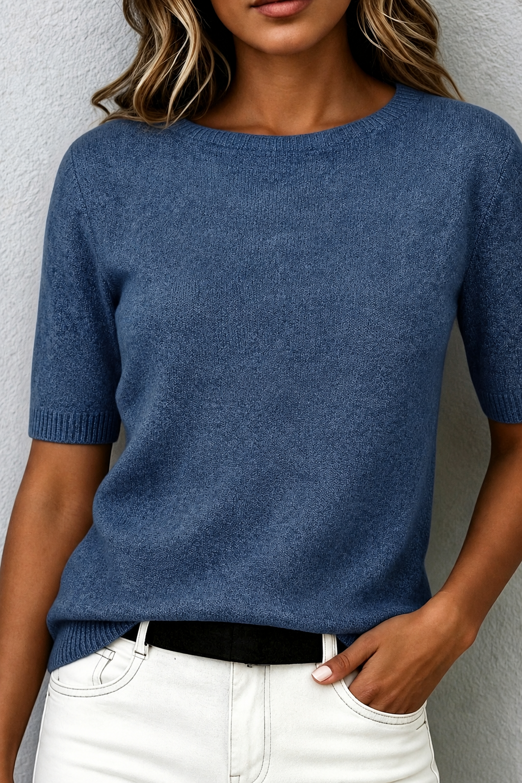 Margaux | Soft Plush-Knit Short-Sleeve Top