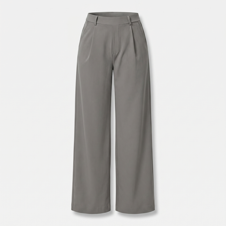 Nora | Woven Work Pants – High-Waist Wide-Leg