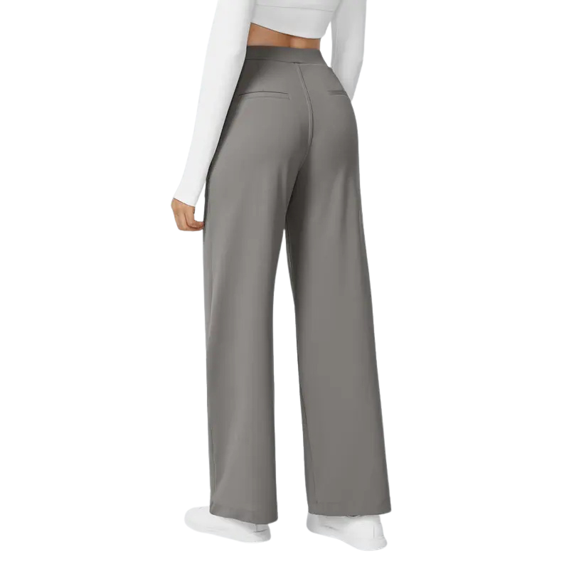 Nora | Woven Work Pants – High-Waist Wide-Leg
