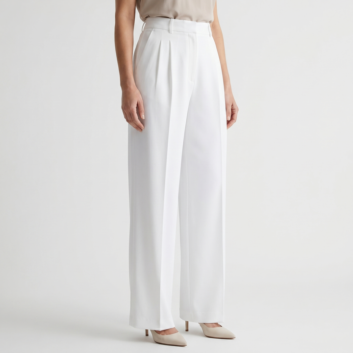 Nora | Woven Work Pants – High-Waist Wide-Leg