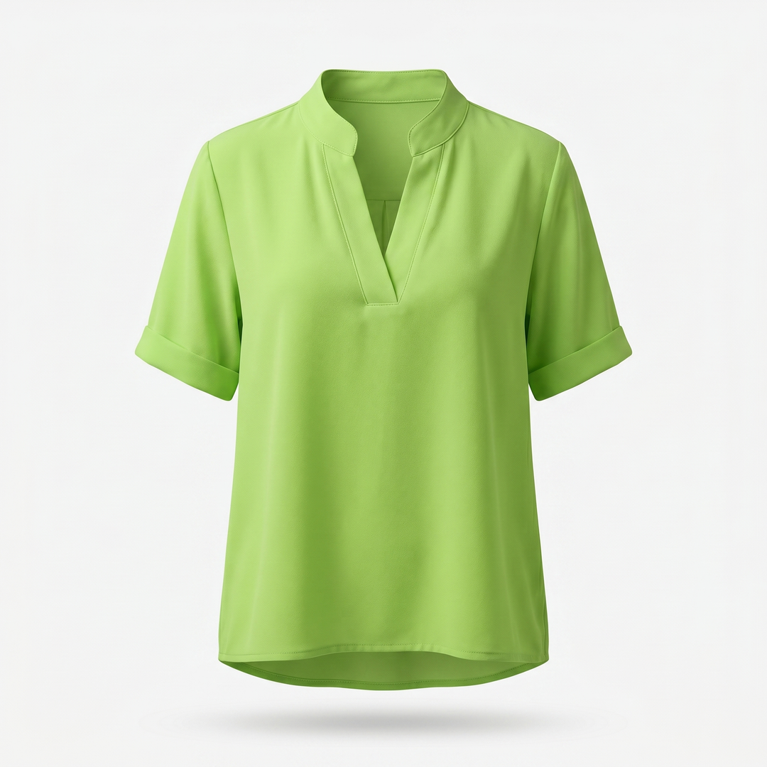 Daphne | Crepe Blouse – Cut-Out Details V-Neck
