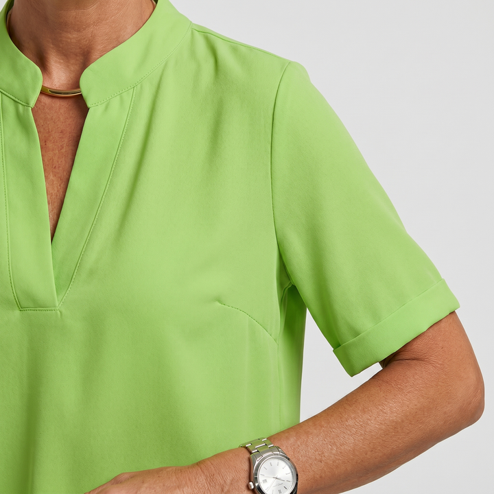 Daphne | Crepe Blouse – Cut-Out Details V-Neck