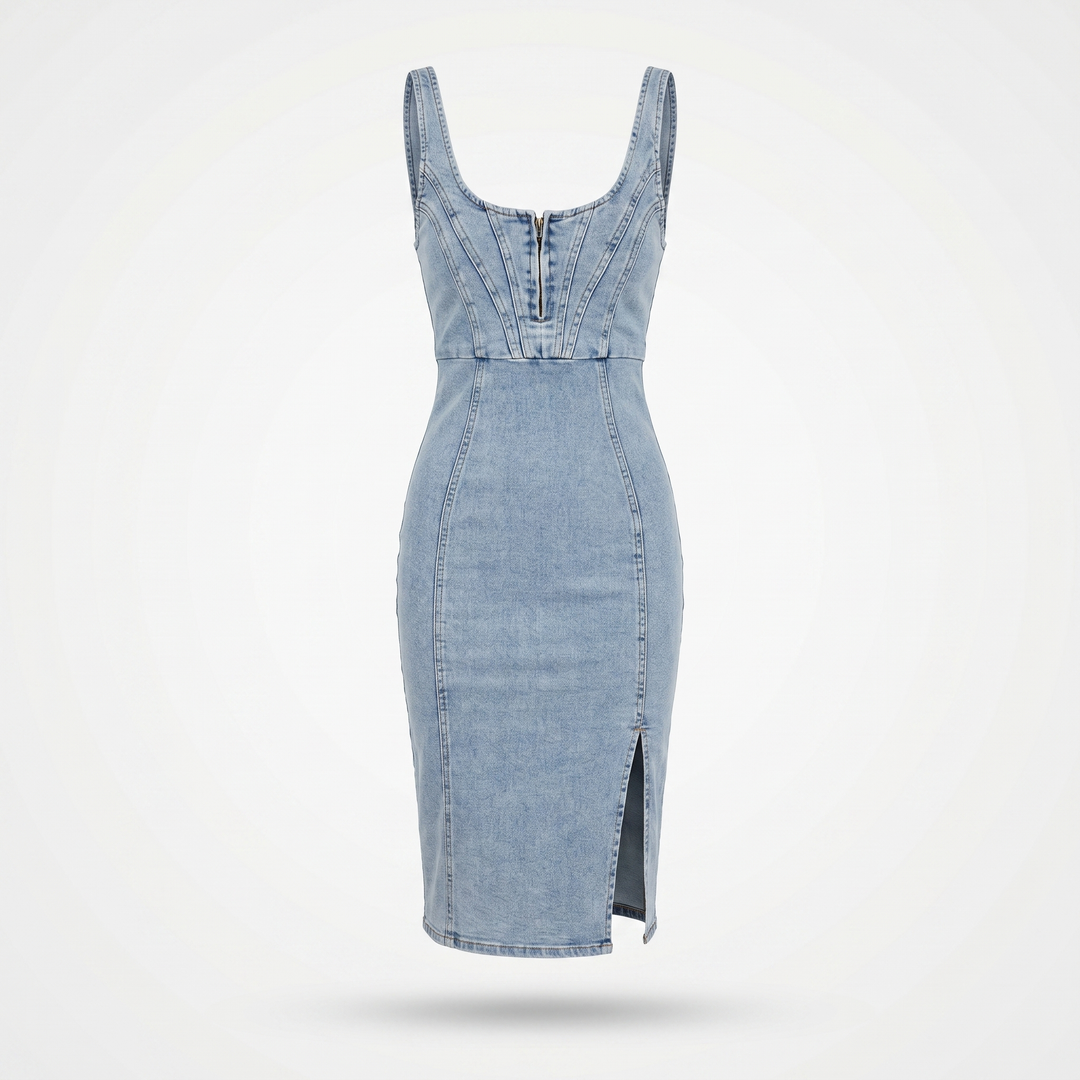 Tessa | Denim Dress – Slim-Fit with Adjustable Straps