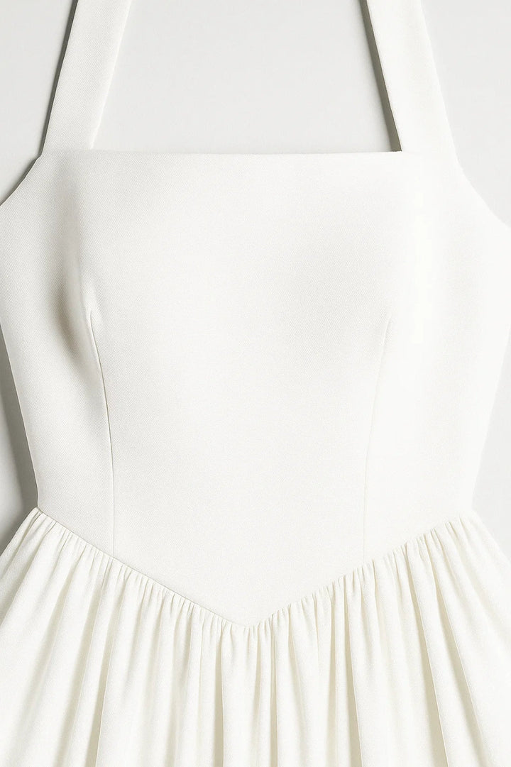Luna | Flare Mid-Length Halter Dress Stretch