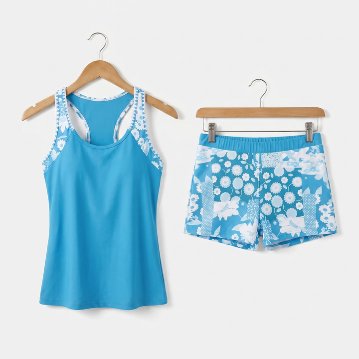 Hannah | Knit Set – Floral Patchwork Racerback