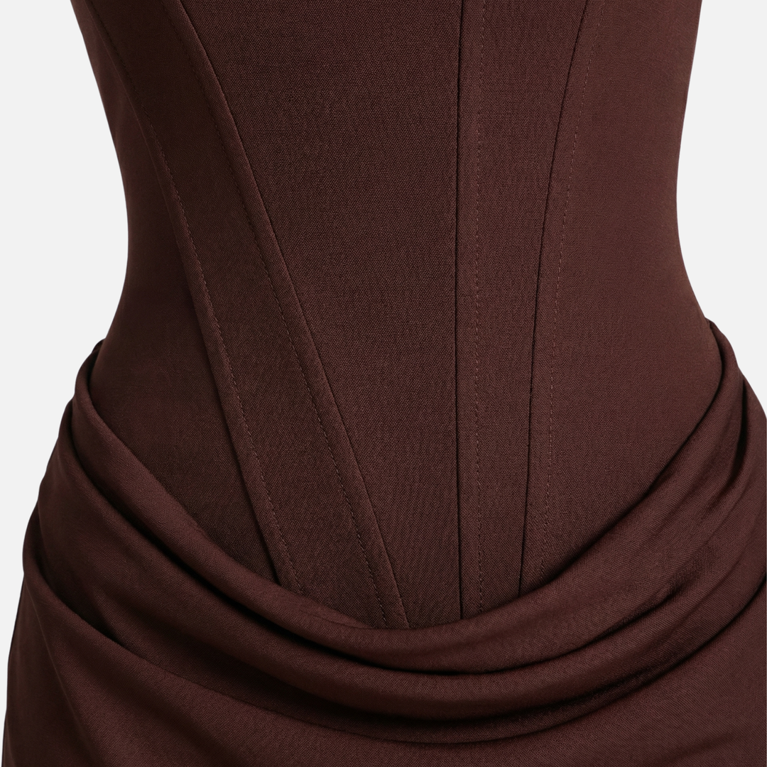 Giselle | Form-Fitting Mini Dress – Bustier Bodice and Gathered Skirt