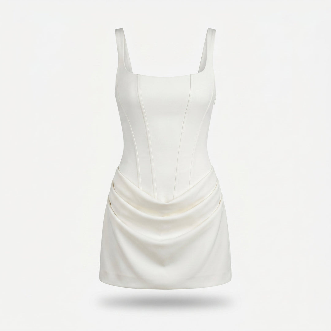 Giselle | Form-Fitting Mini Dress – Bustier Bodice and Gathered Skirt