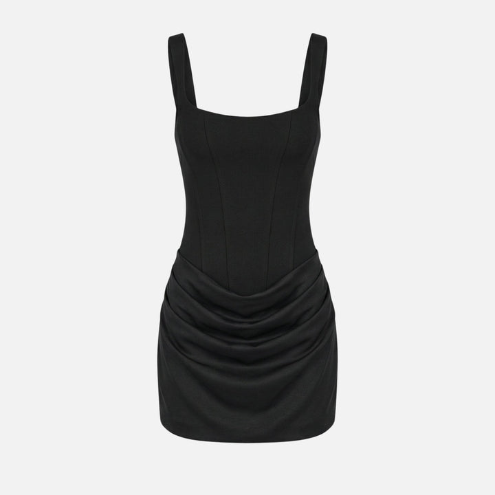 Sara | Form-Fitting Mini Dress – Bustier Bodice, Gathered Skirt