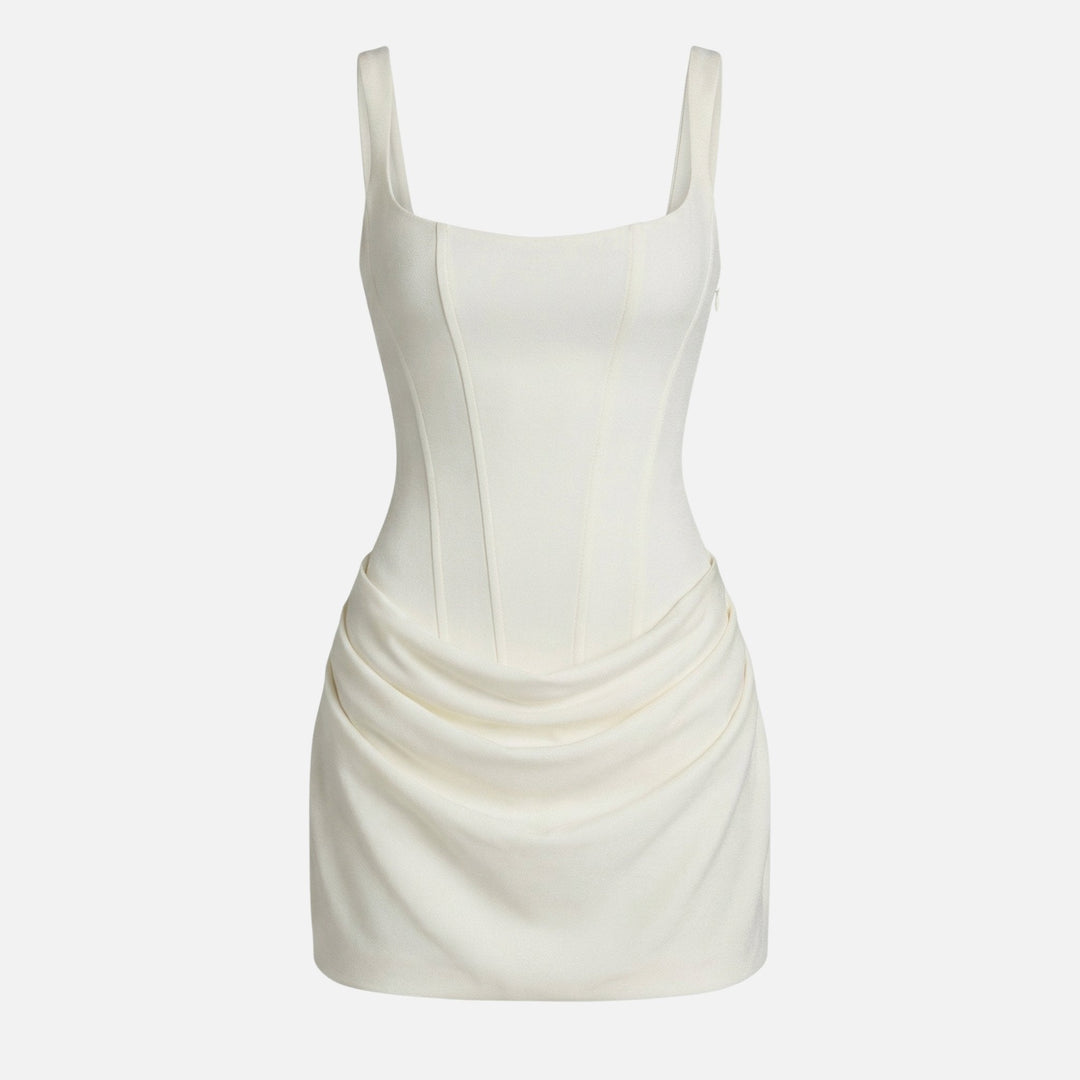 Sara | Form-Fitting Mini Dress – Bustier Bodice, Gathered Skirt