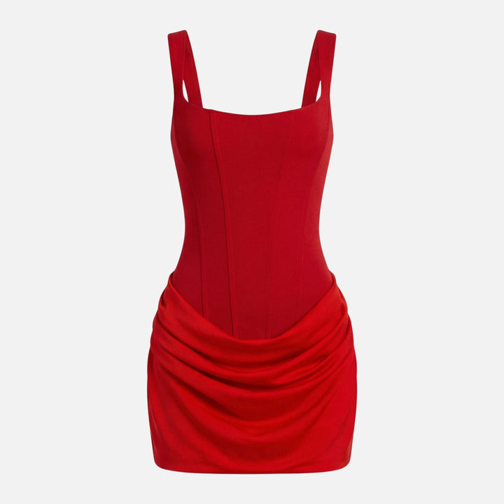 Sara | Form-Fitting Mini Dress – Bustier Bodice, Gathered Skirt