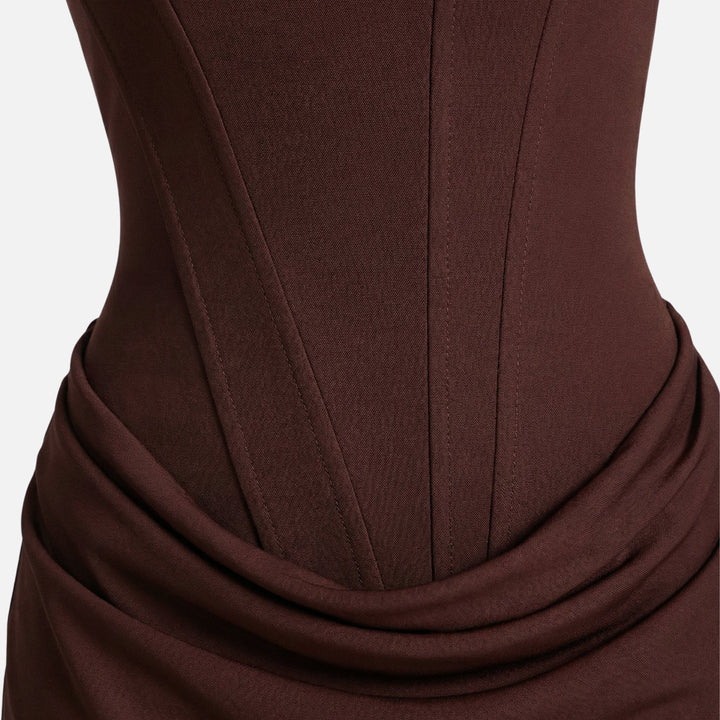 Sara | Form-Fitting Mini Dress – Bustier Bodice, Gathered Skirt