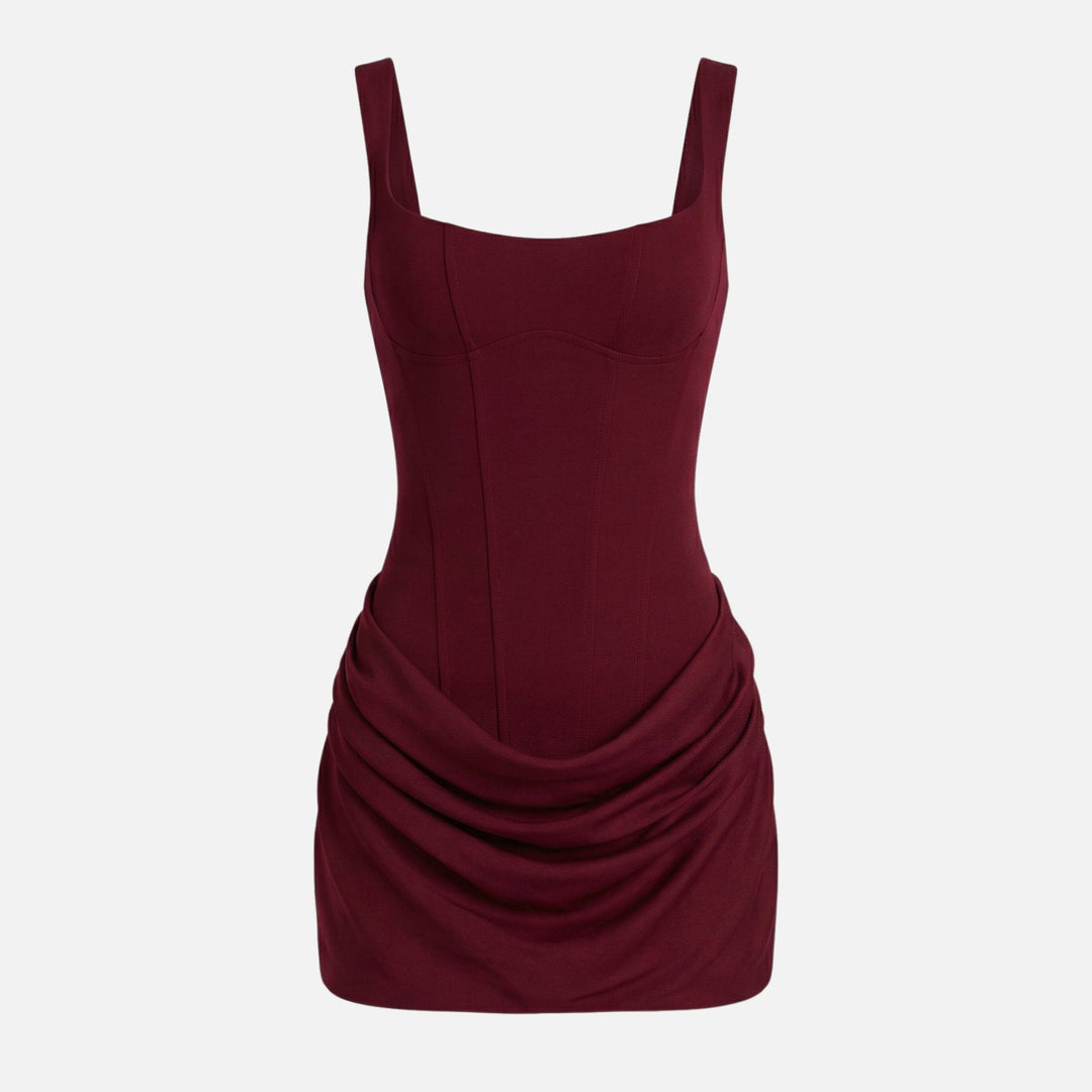 Sara | Form-Fitting Mini Dress – Bustier Bodice, Gathered Skirt