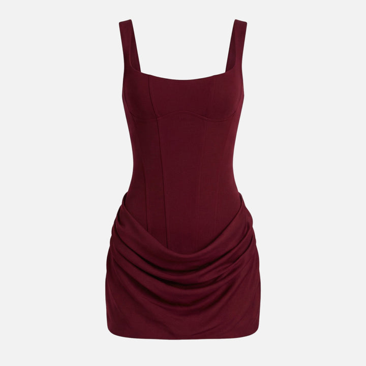 Sara | Form-Fitting Mini Dress – Bustier Bodice, Gathered Skirt