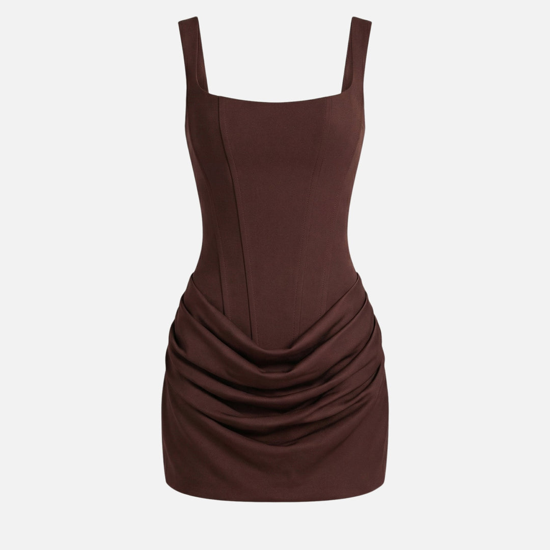 Sara | Form-Fitting Mini Dress – Bustier Bodice, Gathered Skirt