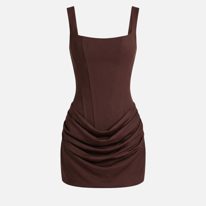 Sara | Form-Fitting Mini Dress – Bustier Bodice, Gathered Skirt