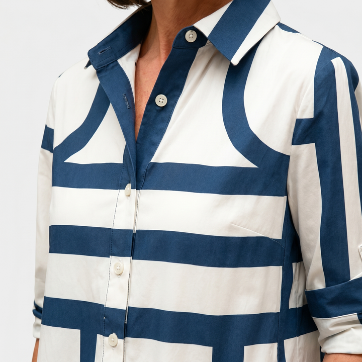 Phoebe | Midi Dress – Classic Shirt Collar with Button-Down Front