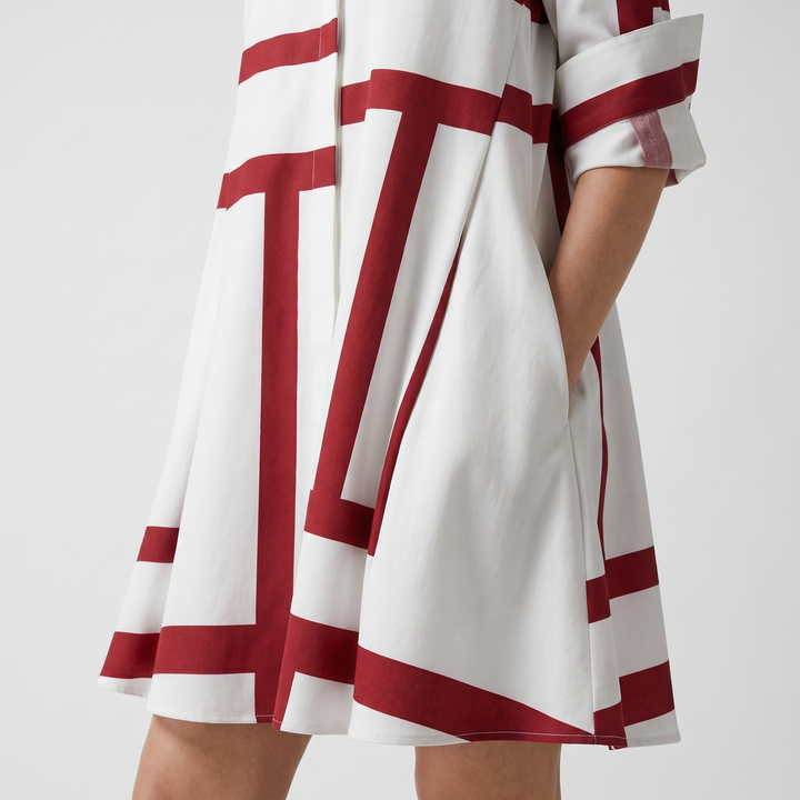 Phoebe | Midi Dress – Classic Shirt Collar with Button-Down Front