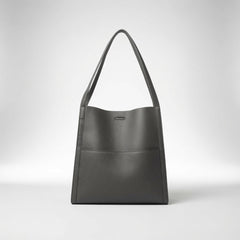 Evelisse timeless leather tote bag in grey