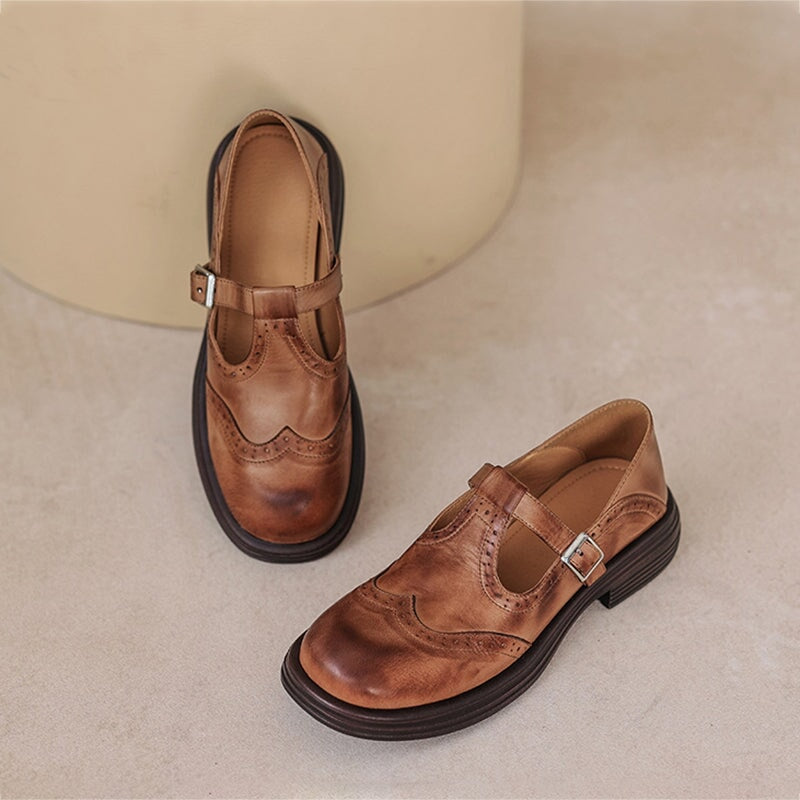 Ella | Leather Mary Jane Brogues