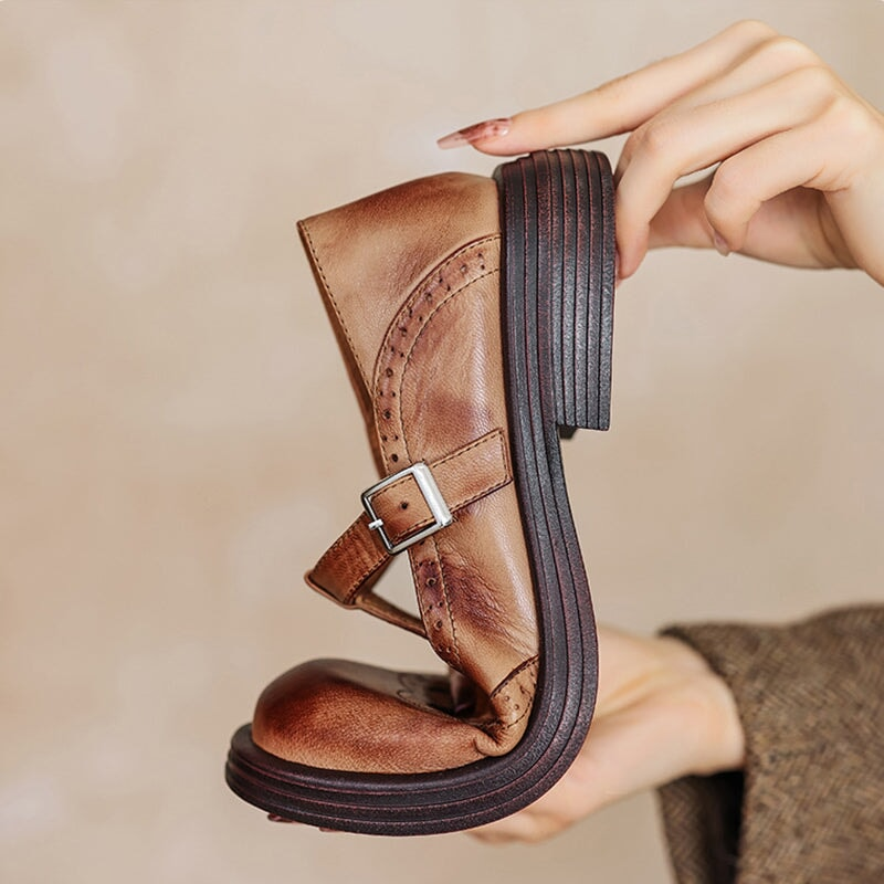 Ella | Leather Mary Jane Brogues