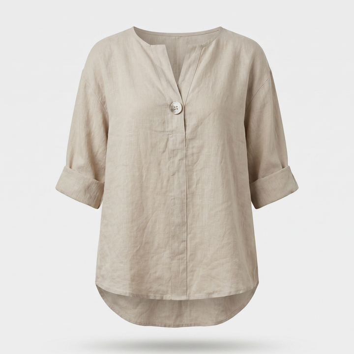 Nora | Linen V-Neck Casual Blouse