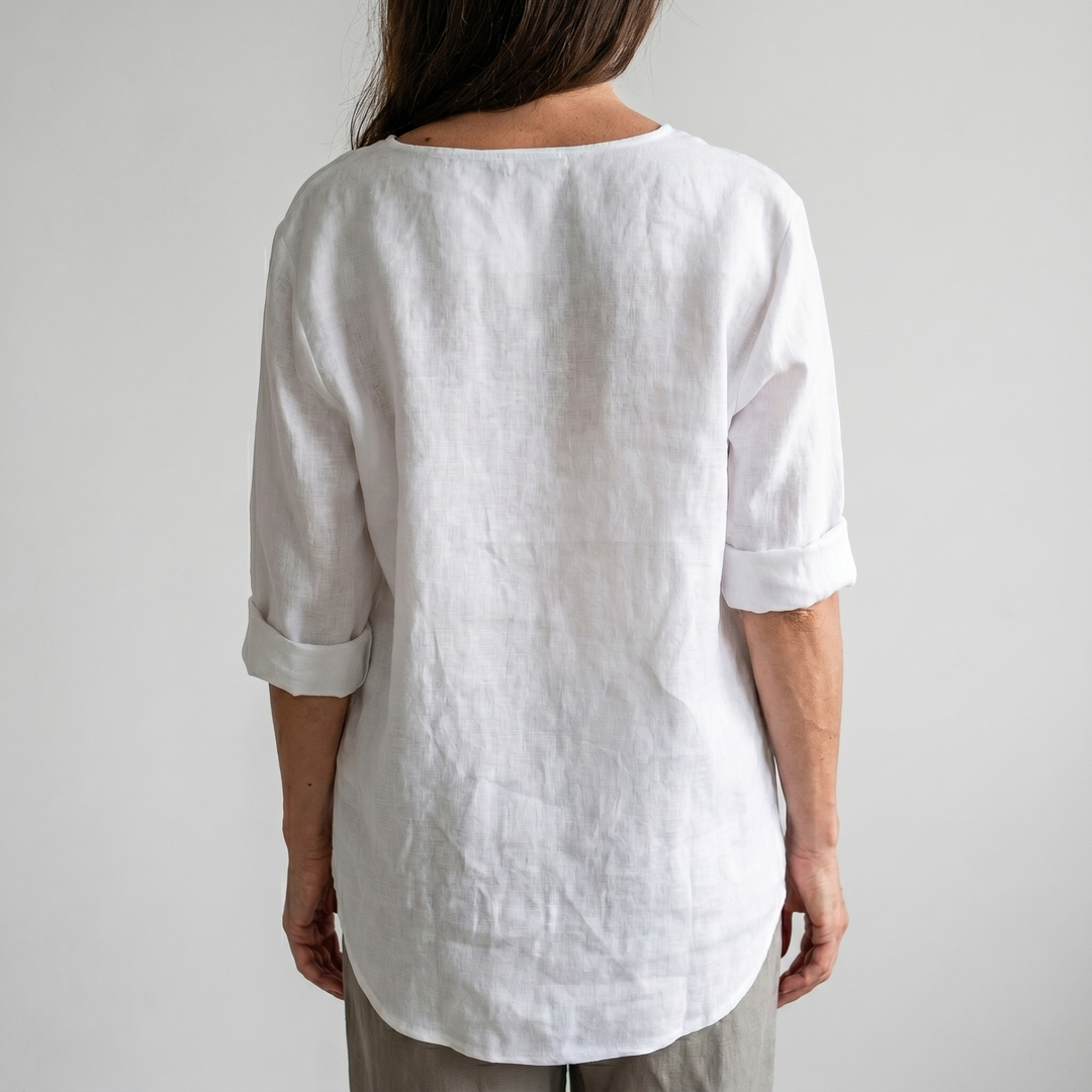 Nora | Linen V-Neck Casual Blouse