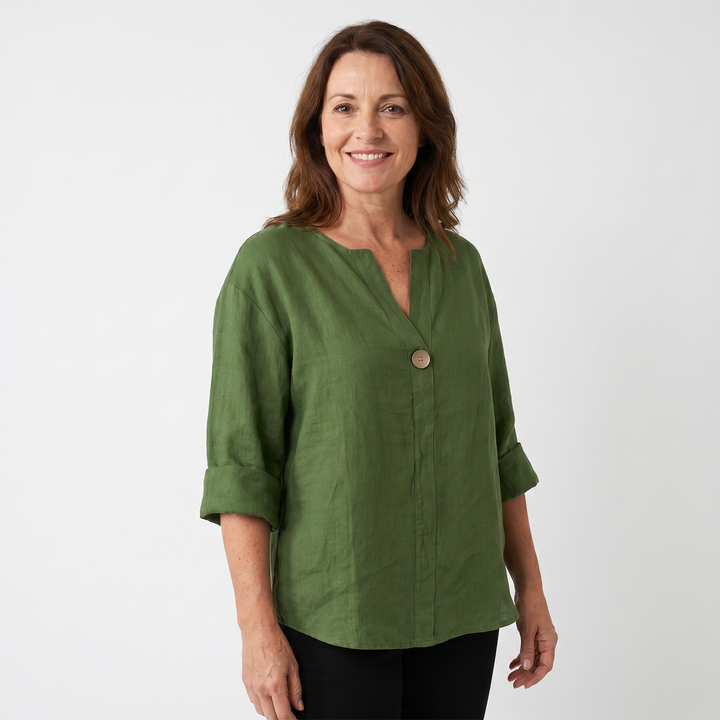 Nora | Linen V-Neck Casual Blouse