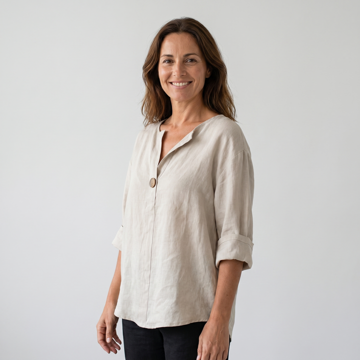 Nora | Linen V-Neck Casual Blouse