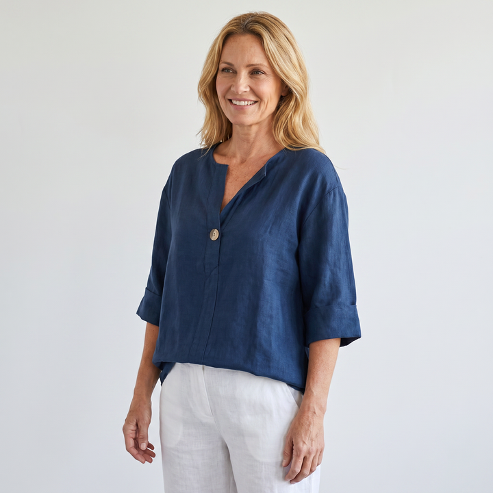 Nora | Linen V-Neck Casual Blouse